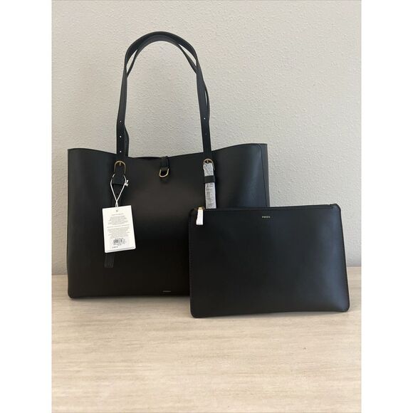 FOSSIL Womens Kier Cactus XL Leather Tote w/Removable Case Black ZB1615001 - Picture 4 of 16